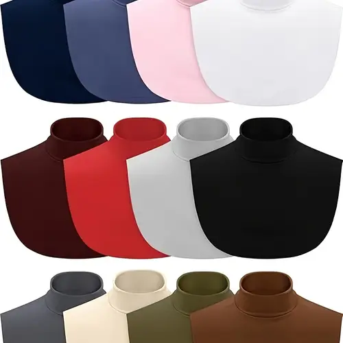 turtleneck dickey collar mock blouse neck warm detachable collar for women chic color 12pcs
