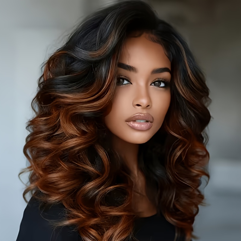 TEMU Perruque Synthétique Femme à Naturelles - Perruque Longue et Volumineuse Bouclée à au , Respirante, Adaptée pour les , le Cosplay, les Festivals