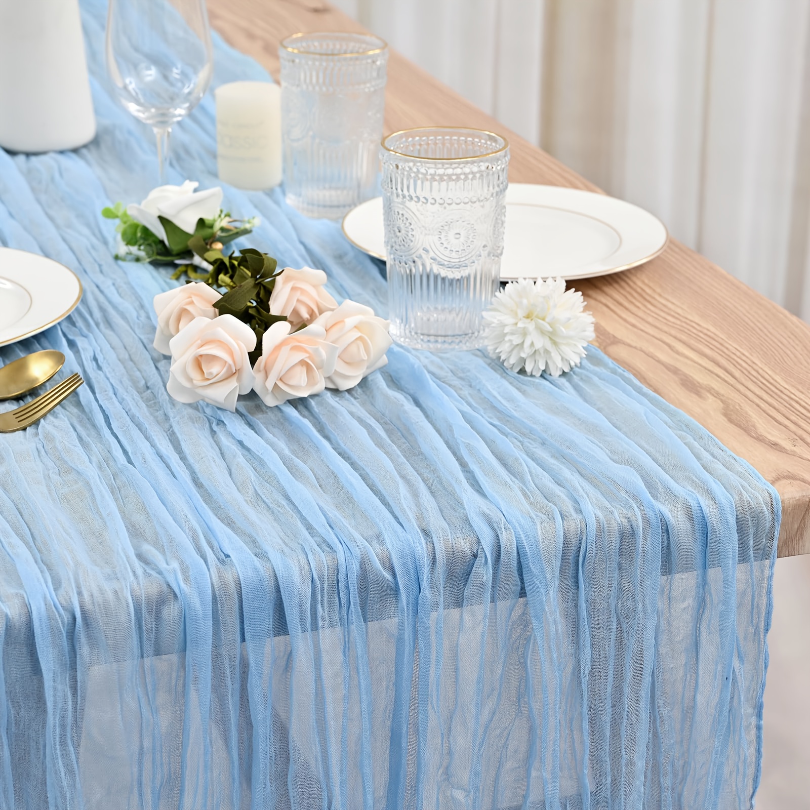 

1pc/5pcs -end Cloth Table , Gauze Table , , And - For Weddings, Bridal And Decorations