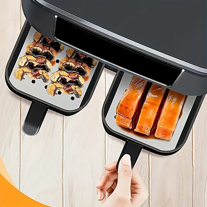 100pcs non stick rectangular parchment paper liners 5 5x8in disposable air fryer liners baking paper oil proof with perforated steamer liners for oven air fryer steamer kitchen utensils kitchen accessories home kitchen supplies Product details 1