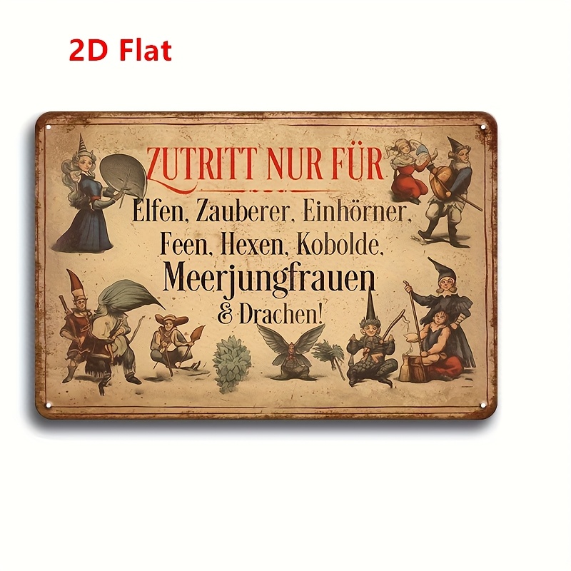 Image of 2d Flat 15cm X 20cm (5.85 7.8 In), Unicorns, Fairies, Witches, , Mermaids And Dragons, Signs With Funny Sayings, Signs With Ropes And Suckers, Wall Decoration Or Door Decoration