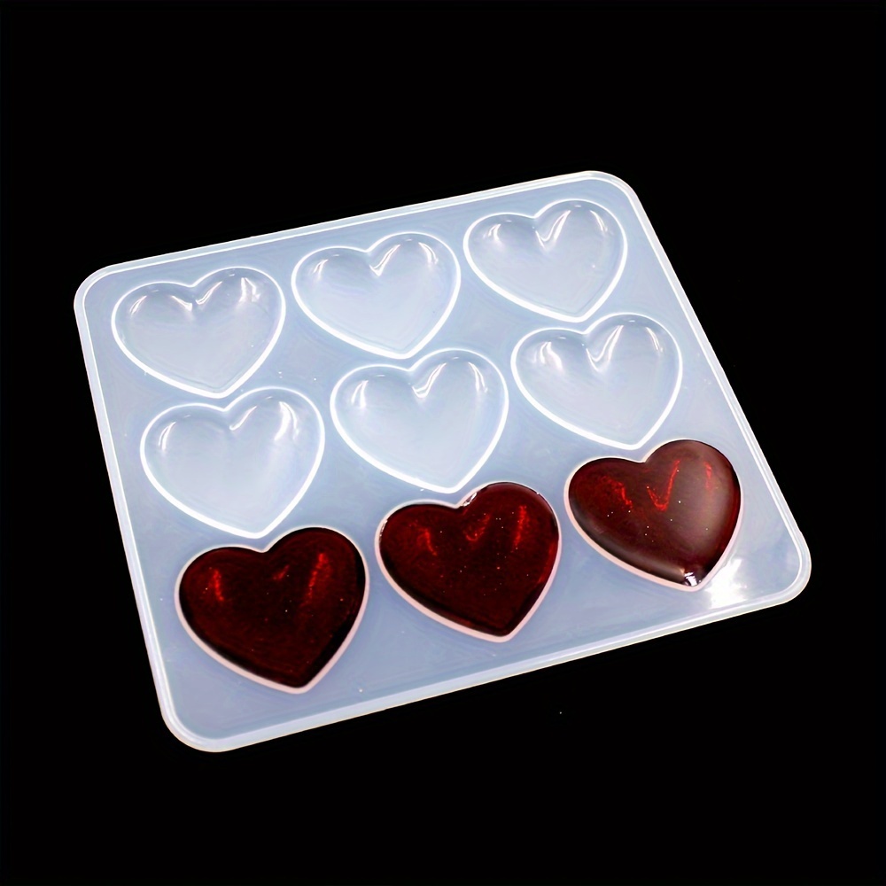 

9-cavity Heart-shaped Silicone Resin Mold For , Pendants & Crafts