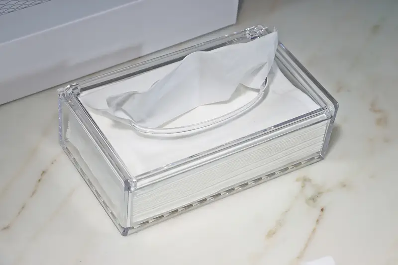 1pc sleek european style transparent acrylic tissue box holder durable wear resistant smooth dispensing design ideal for living room dining room bathroom decor bathroom accessories european style holder clear acrylic material toilet paper holders Product details 6
