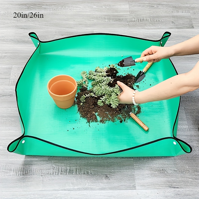 

Waterproof Pe Plant Repotting Mat – Portable Indoor/outdoor Gardening Mat For Succulents, Transplanting, And Potting – Lightweight, , And Easy To Clean With Handles For Convenient Use, Waterproof