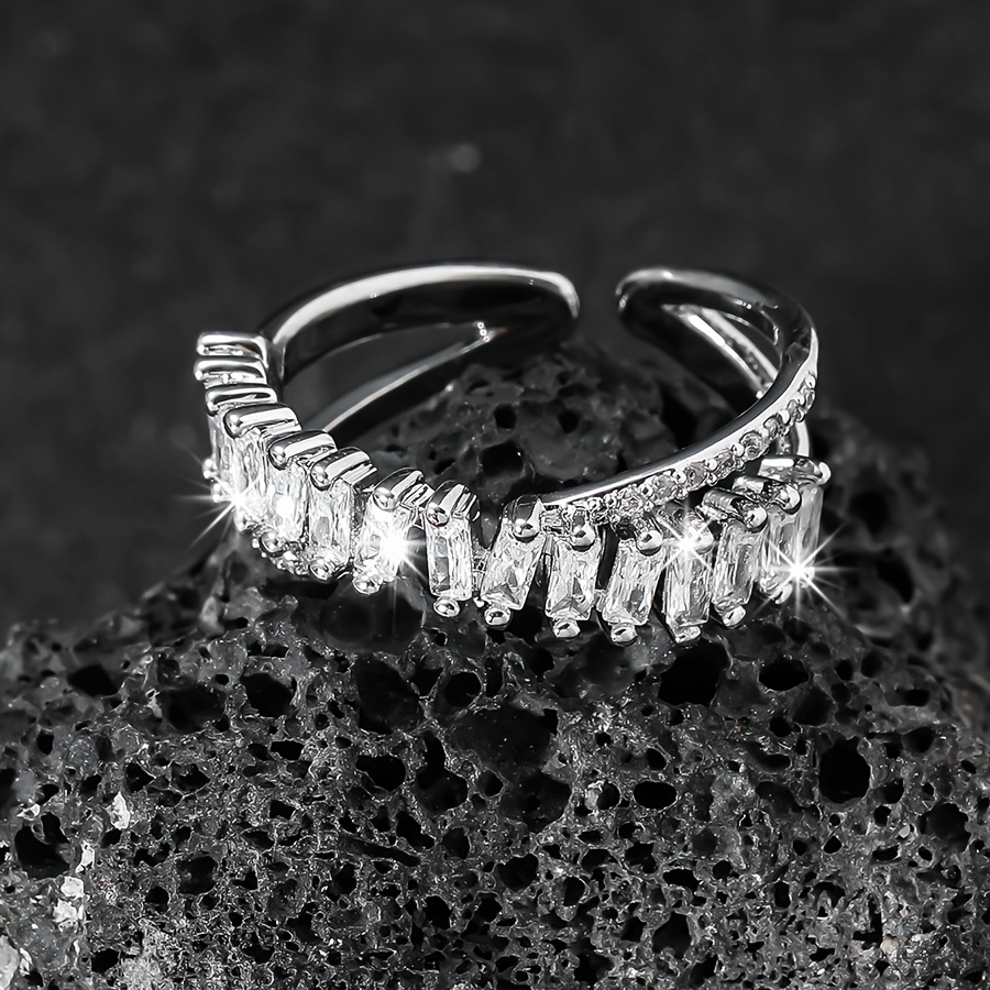 Luxury Exquisite High-End Zirconia Open Ring, Elegant Gift