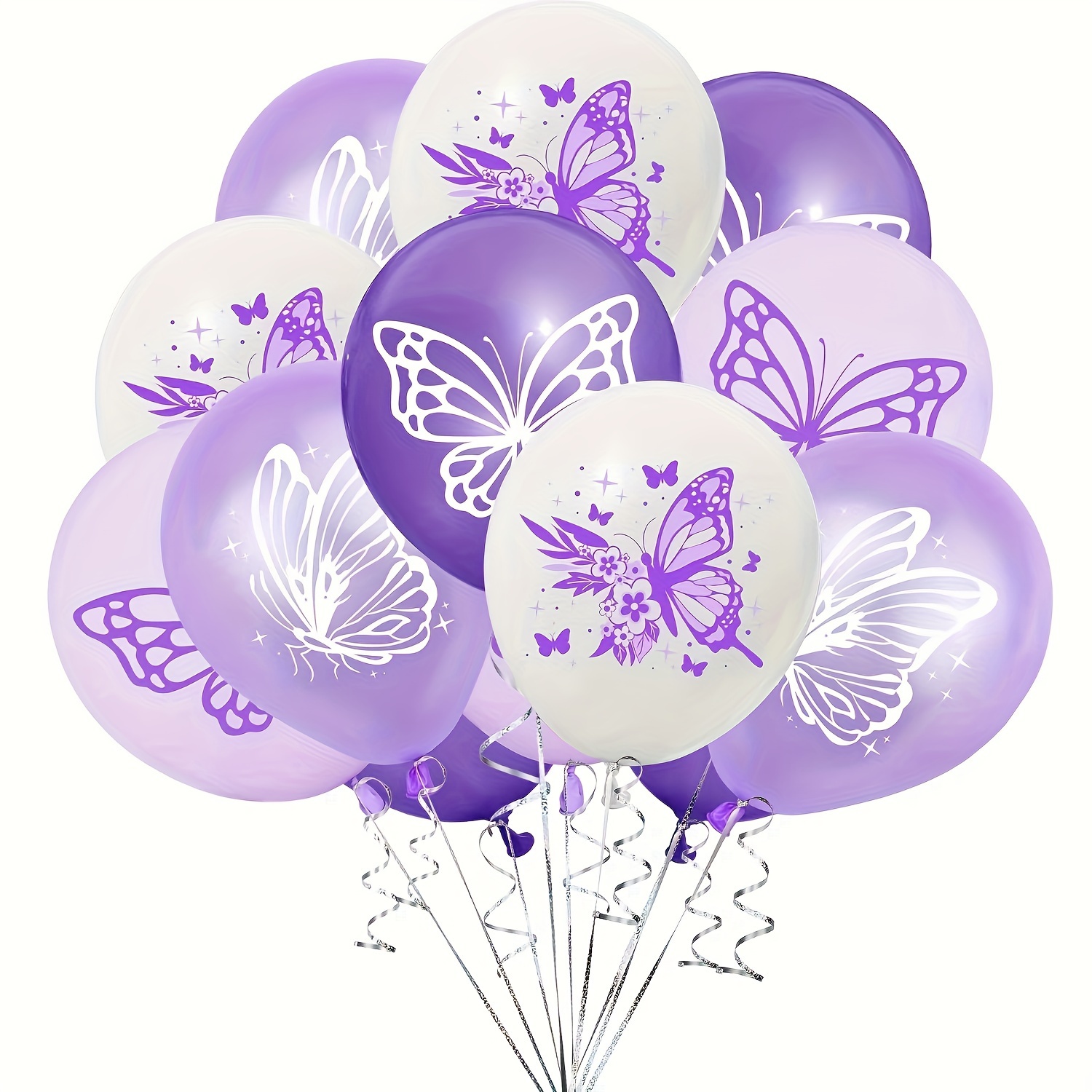 

20-pack Butterfly Printed Latex Balloons For Parties - Versatile Decorations For Birthdays, Weddings, Anniversaries, Graduations, Valentine's, Indoor & Outdoor Events, Suitable For Ages 3-12