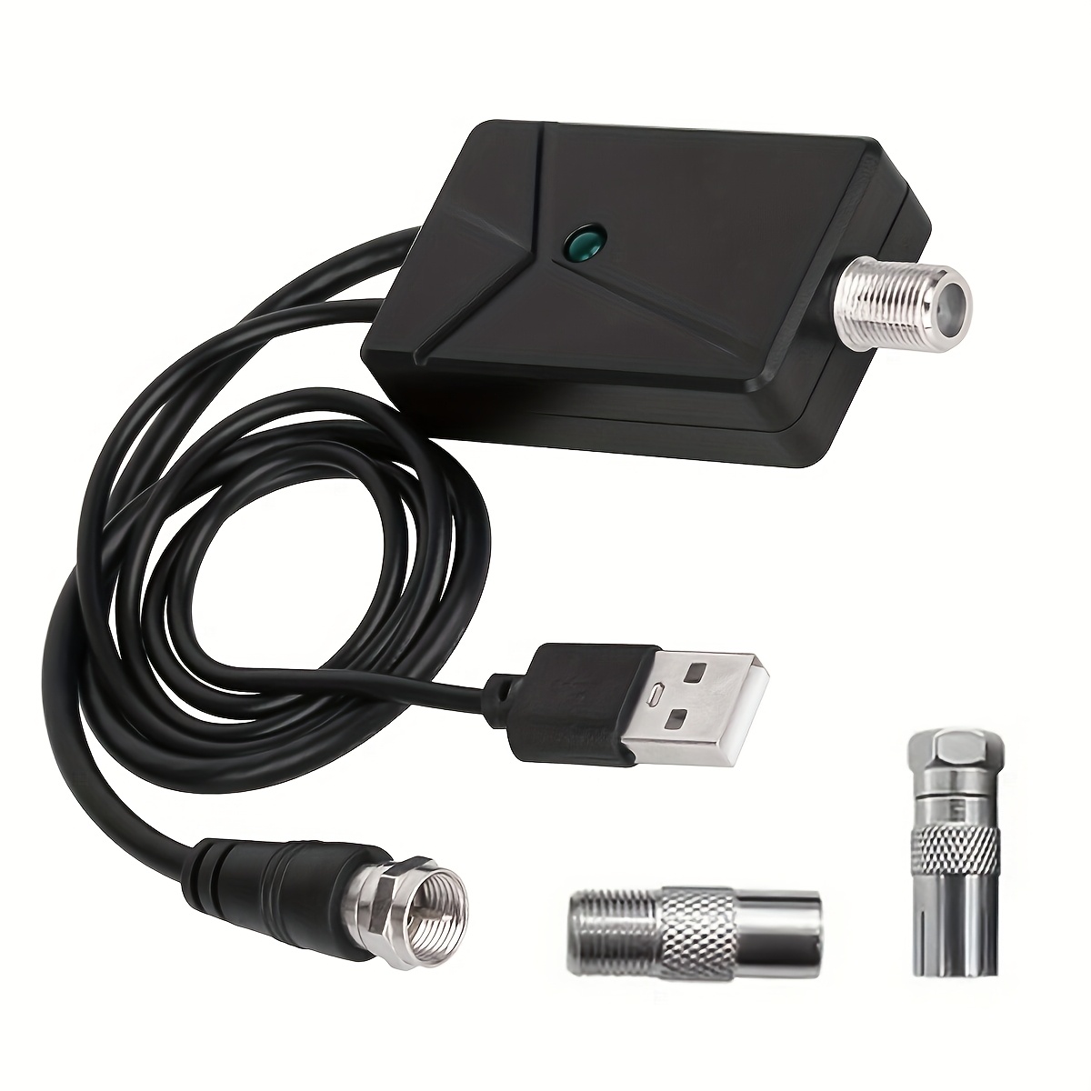 Image of 30db High-definition Digital Tv Antenna Booster - Usb Powered, , Signal For Smart Tvs & Cable Tv, 5v Operating Voltage, No Battery Required, Indoor Use, Black, Tv , , Durable Construction