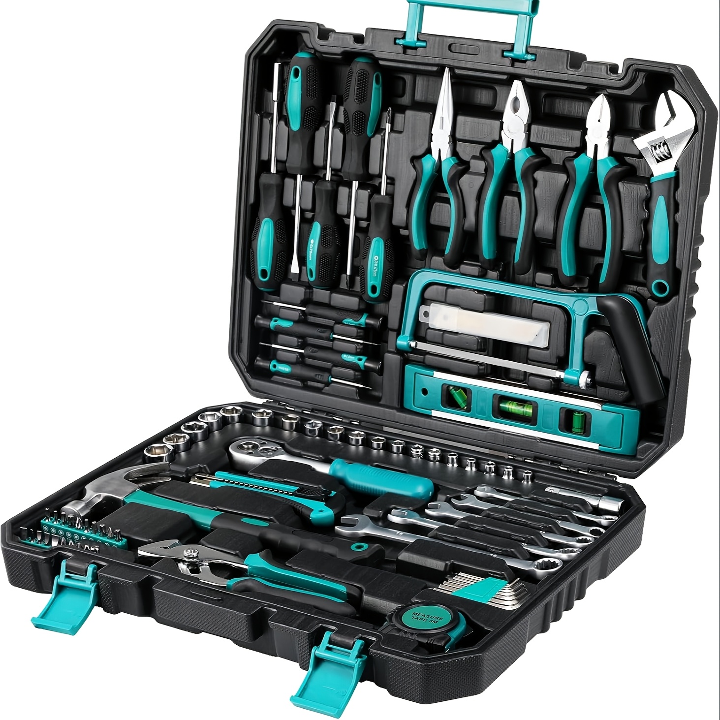 TEMU 79pcs Tool Box, Small Household Tool Set, Industrial Tool Set, Garage Repair Tool Box, Portable Tool Set,