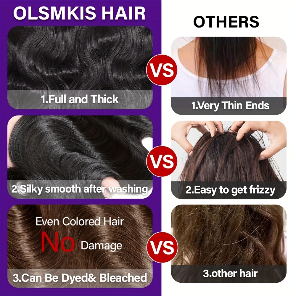 3 bundles   straight human hair extensions 100   brazilian     hair   straight texture natural   for styling   naturallooking hairline   texture details 3