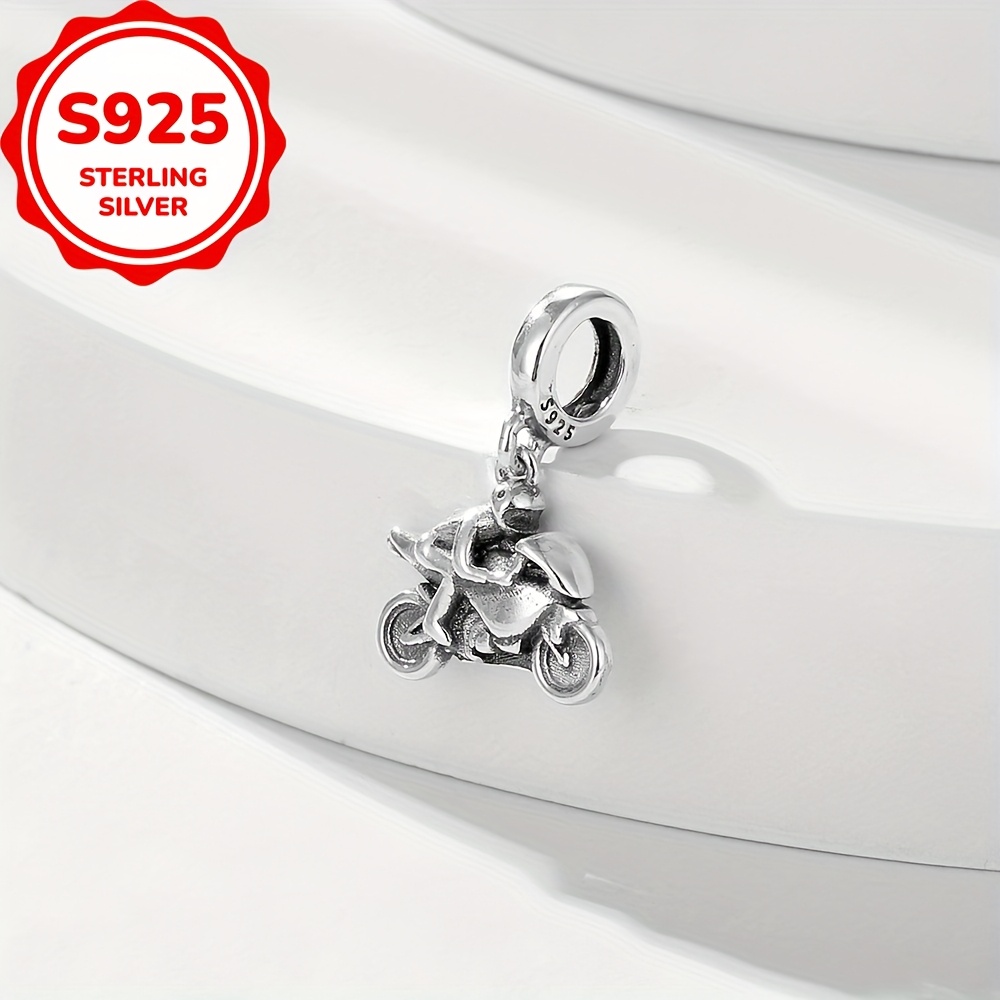 925 Sterling Silver Motorcycle Pendant for Jewelry Making