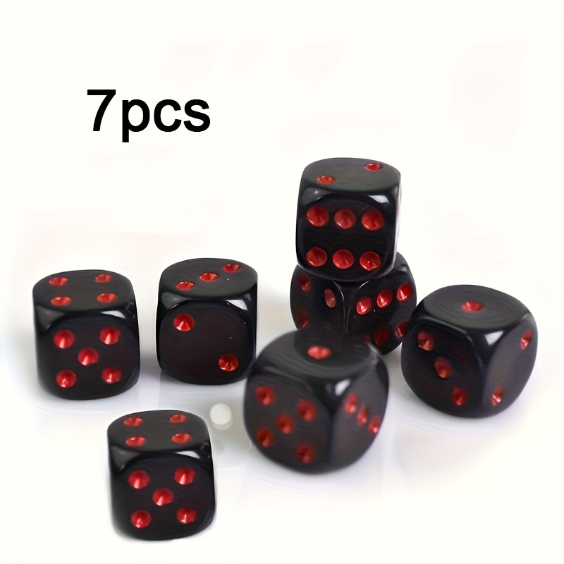 E-shop 7/14 Stück Acryl Würfel, 16 mm/0,63 Zoll, Schwarz Rot, Geeignet für Single-Partys, Junggesellinnenabschiede, , Matheunterricht und Spiele