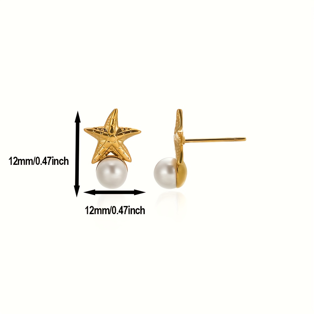 Summer Ocean Stainless Steel Starfish Stud Earrings