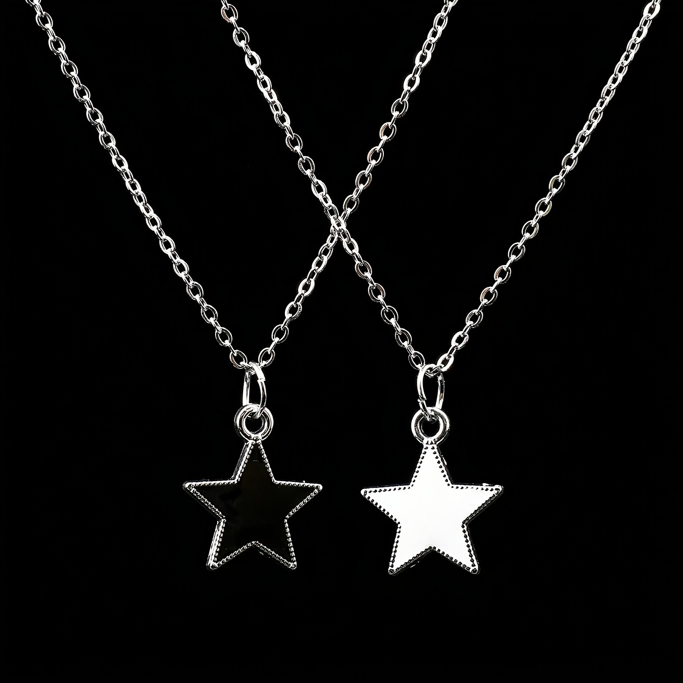 E-shop 2er-Set Retro Mode Luxus Stern Stück Geschenk Anhänger Halskette