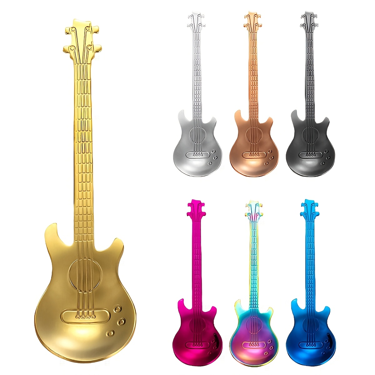 TEMU Set Of 7 Colorful Stainless Steel Dessert Spoons For Coffee And Tea, Perfect For Stirring Drinks, Mixing , And Serving Jam ( 7)