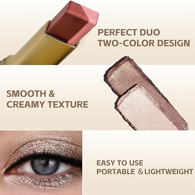 Dual-Tone Gradient Eyeshadow Pencil, Waterproof & Long-Lasting