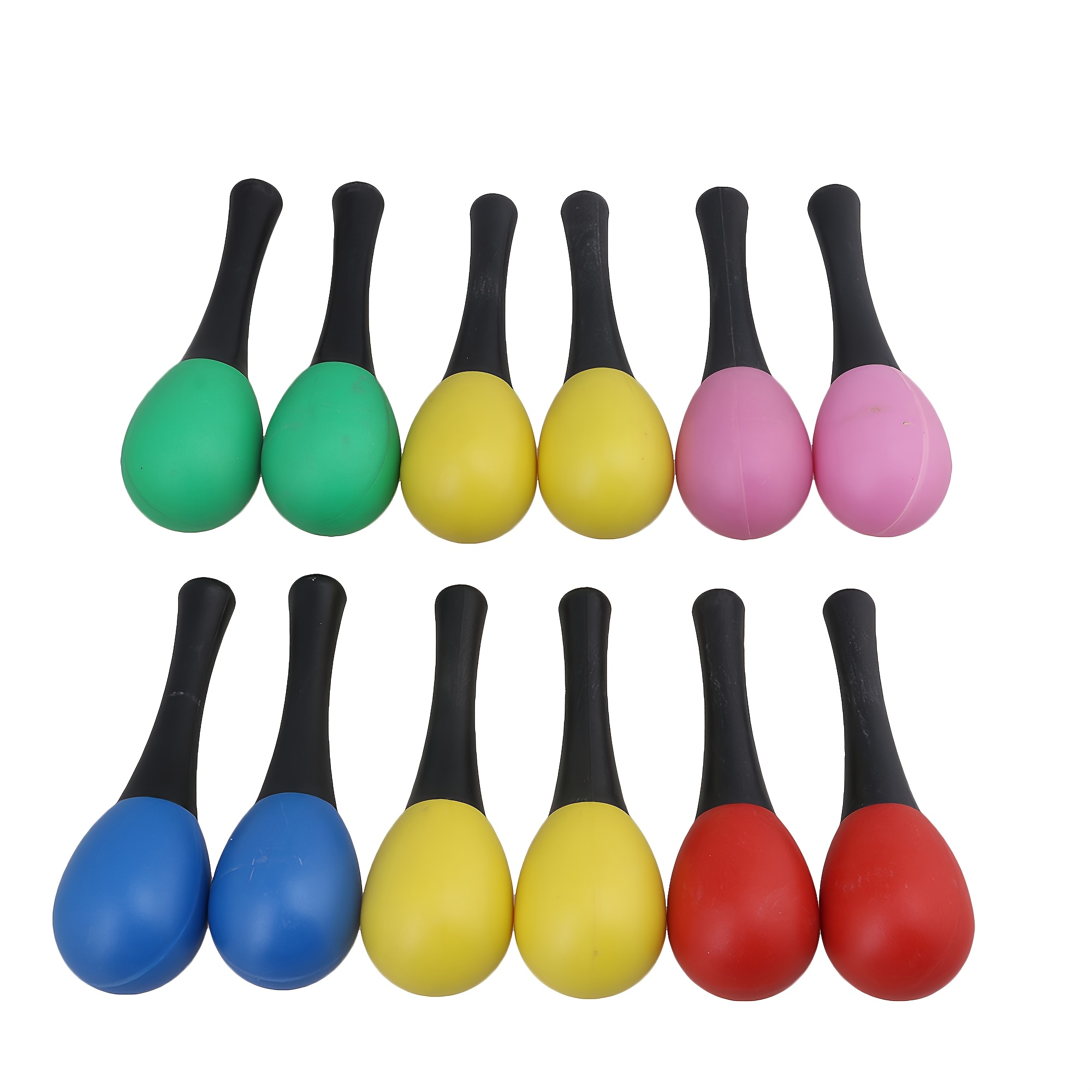 TEMU 12pcs Orff Musical Instruments Percussion Plastic Shakers, Multi-colors