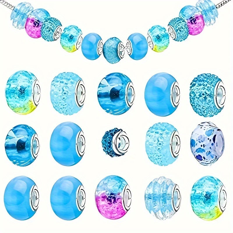 

50-piece Colorful Large Hole Resin Spacer Beads For Diy Jewelry Making - Versatile Craft Supplies For Handmade Bracelets & Necklaces, Assorted Colors & Sizes