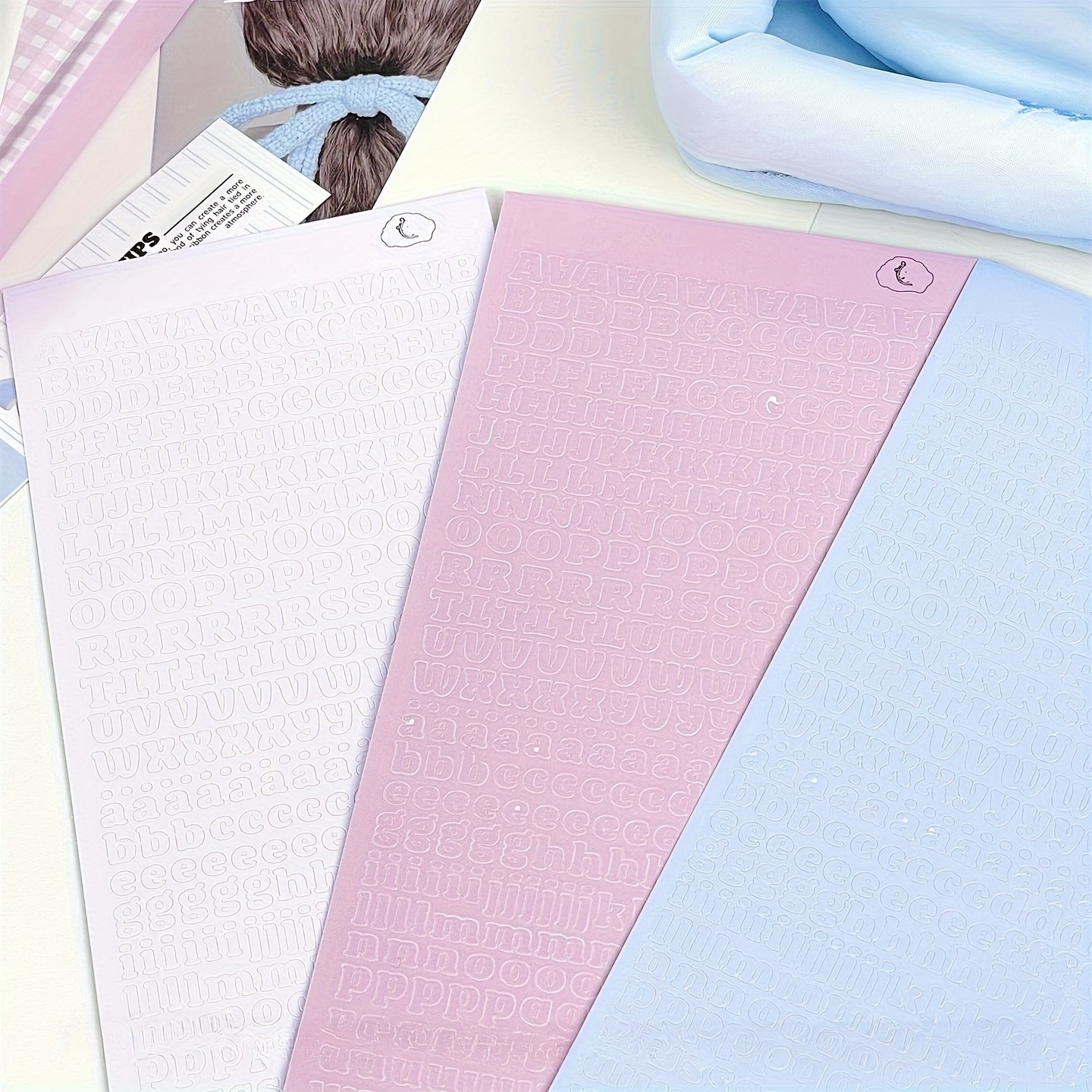 TEMU 3 Sheets Of Pink, Blue, White A-z Letter Stickers, Covering And Lowercase Letters And 1-26 Number Stickers, An Learning Aid, Outshining In