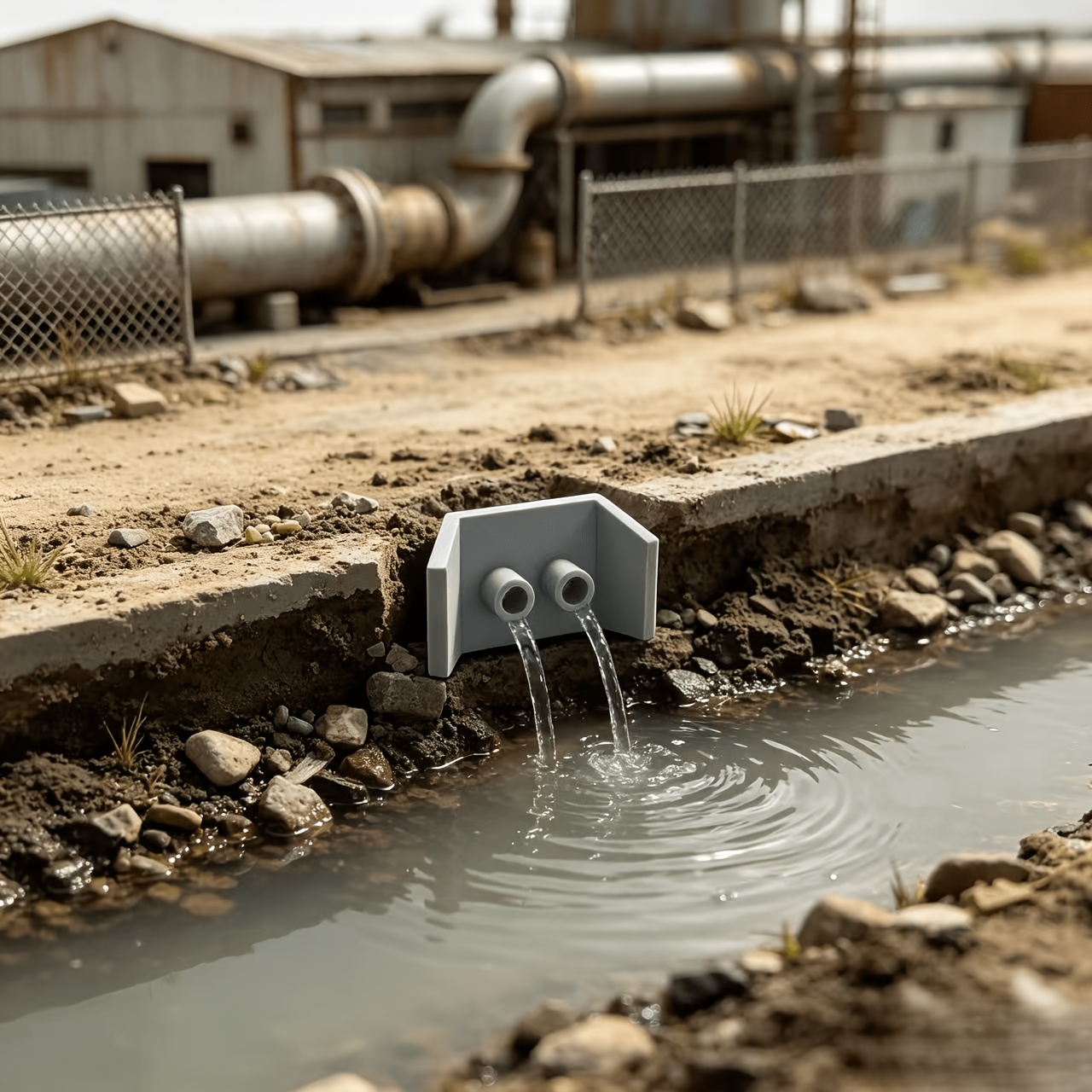 2pcs HO Scale Miniature Scene Industrial Wastewater Outlet Set