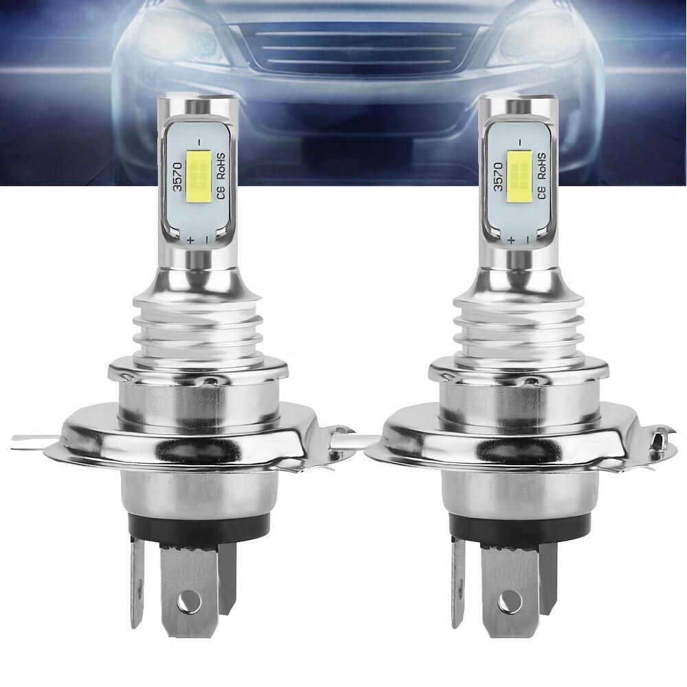 TEMU 2pcs H4 9003 3570 Csp Chips Led Headlight Fog Bulbs High/low Beam Blue Yellow Light Bulbs Drl, Without Battery