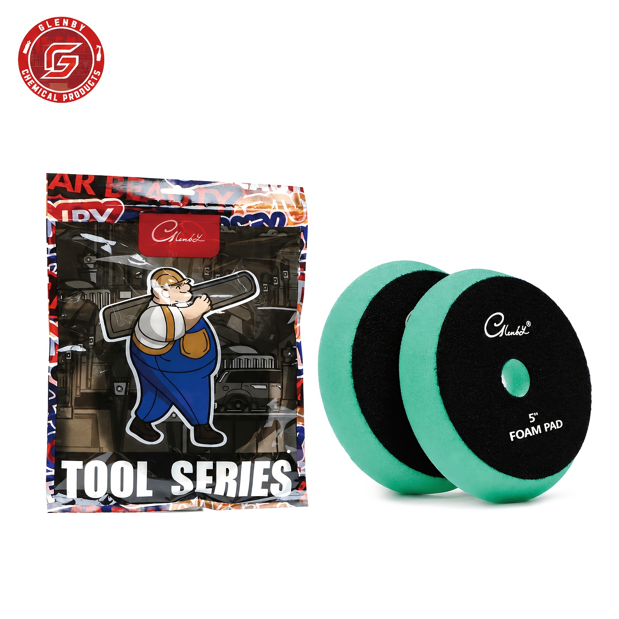 TEMU 6 Inch Green Heavy Cut Polishing Pad For Car Buffing & Waxing, Da Polisher Foam Sponge Pad