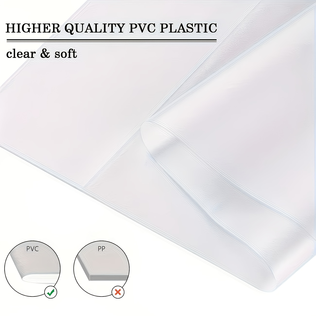 TEMU 8pcs A4 Transparent Pvc Book Protectors, Reusable Thickened Plastic Covers, Suitable For Office Documents, Home Books, Exercise Books, Etc., ,