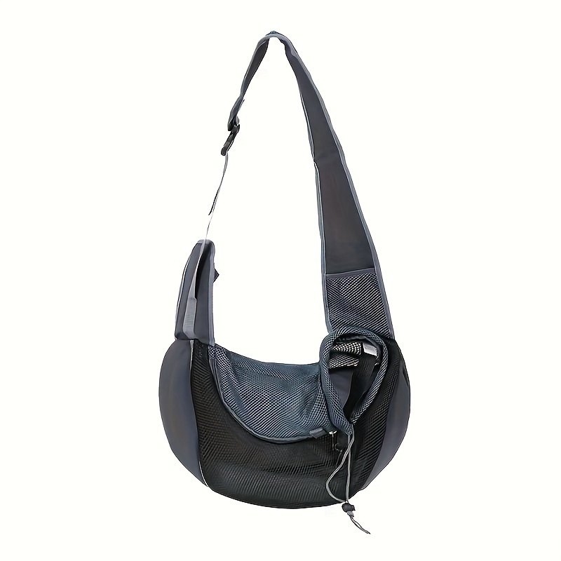 TEMU Breathable Mesh Dog Sling Carrier - Comfortable Pet Travel Bag With Adjustable Strap & Zipper Closure, Lightweight & Hands- For , Dog Carrier Bag