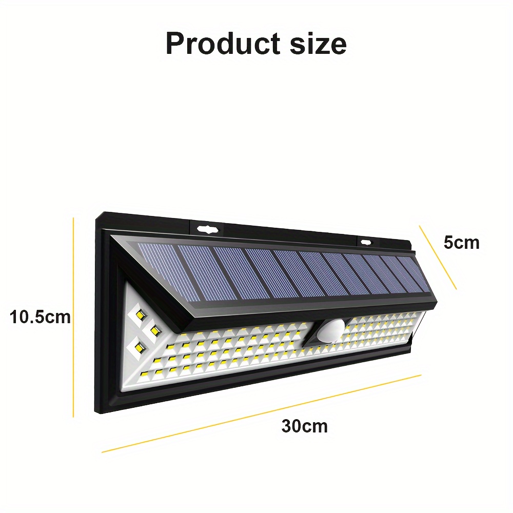 TEMU 118led Solar Motion Sensor Light Security Outdoor Lamp Floodlight Garden Light