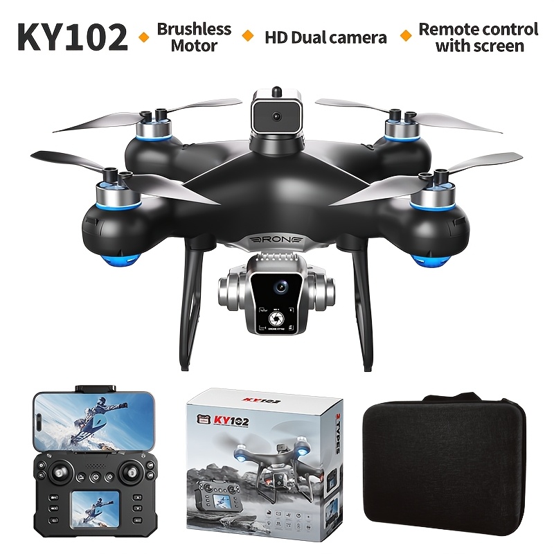 KY102 MAX Drone: FPV Screen Remote, 55min Flight, 360° Avoidance - Trail-Ready Drone Bundle For Camping/Hiking - Best Men'S Gift With 32GB Card, Ultimate Adventure Gift For Camping/Travel