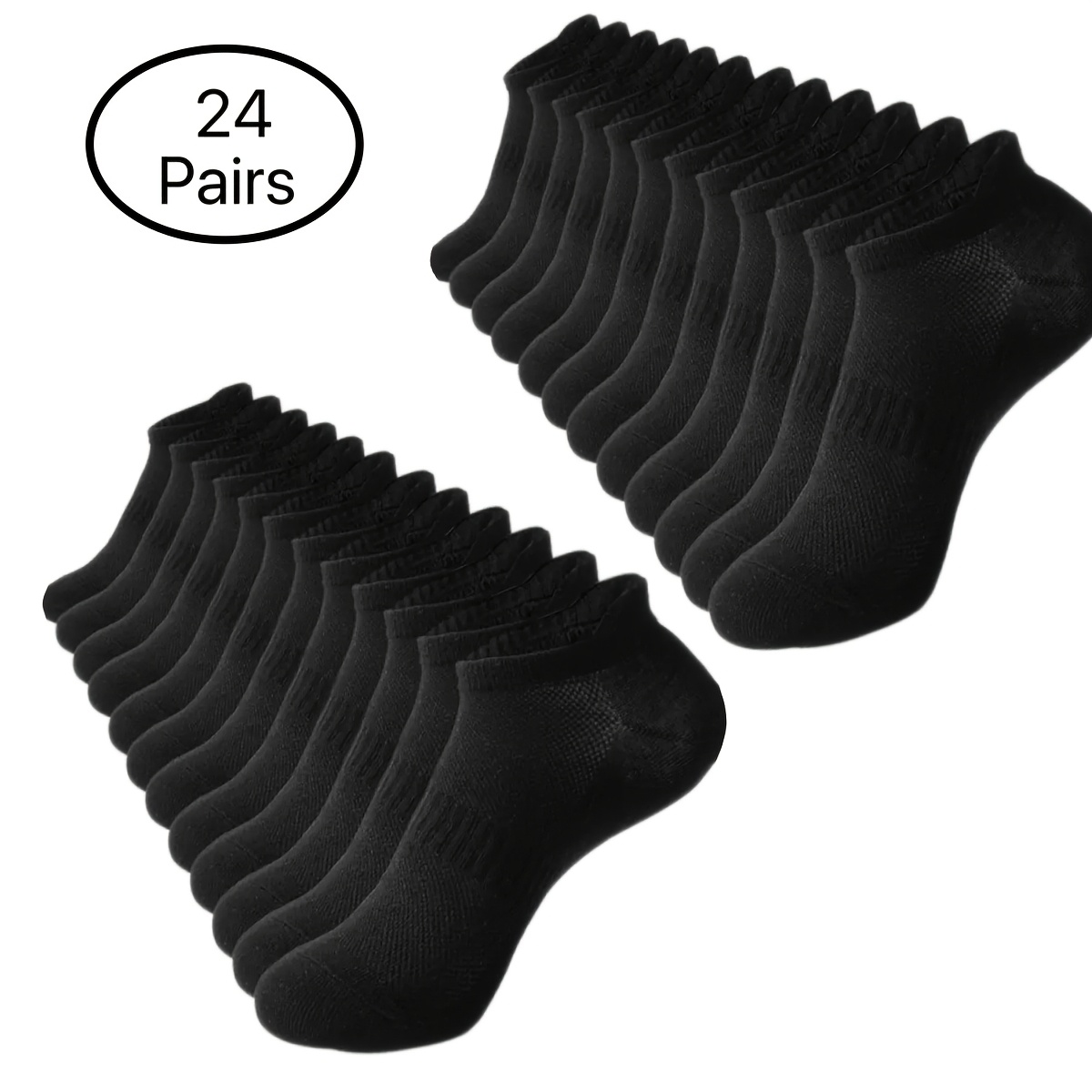 Image of 24 Pairs Of Spring/summer Black Tyr Mesh Comfortable, Versatile, Breathable Outdoor Running Socks
