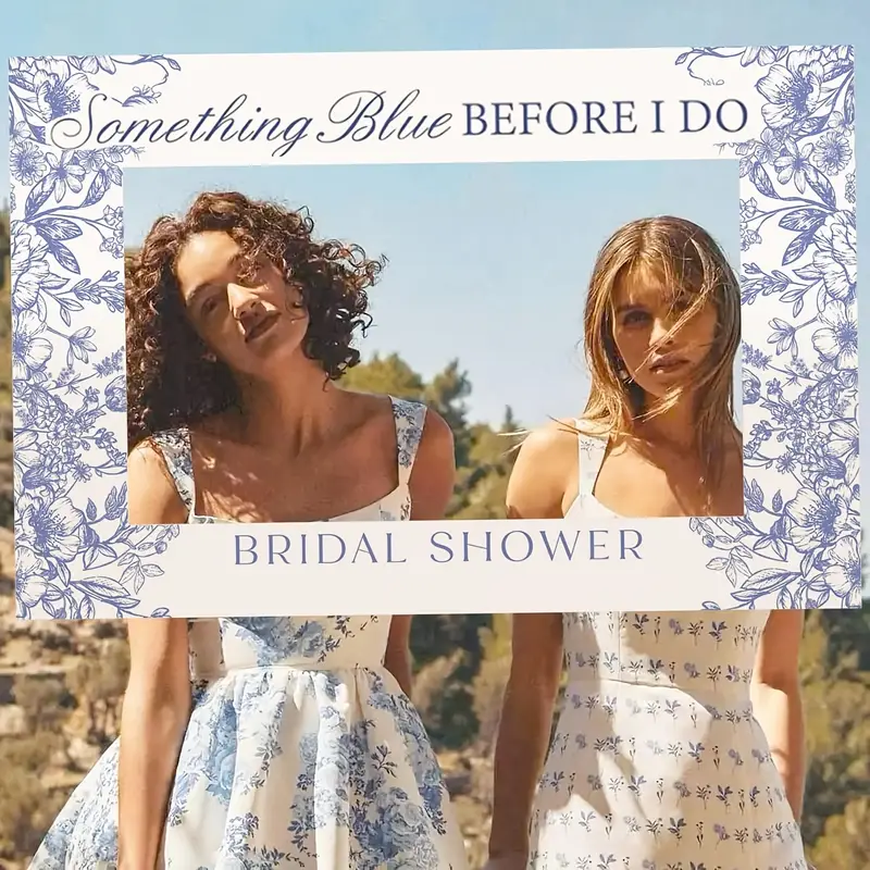 something blue bridal shower dress Jane Summers Zoey Blue & White Strapless Midi Bridal Shower & Wedding Guest Dress 2 / Blue Print , female , adult