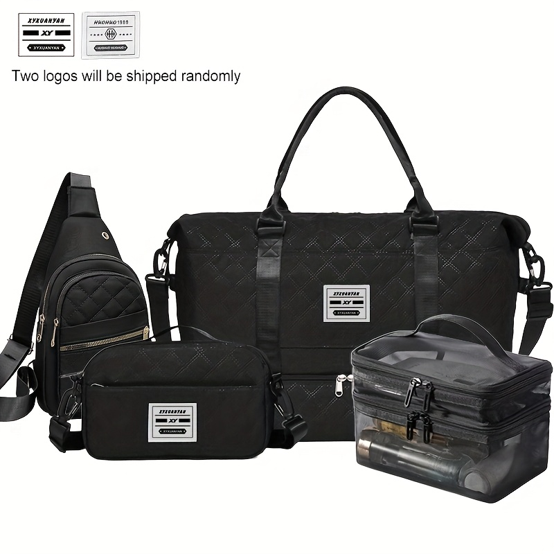 4pcs Xyxuanyan Multi-functional Travel 4-in-1 Suitable For Gym, Outdoor, Daily Use - Compact Organizer With Chest Wallet, Waist Pouch & Crossbody Bag, Ideal For Travel, Gift For & (unisex), Logo