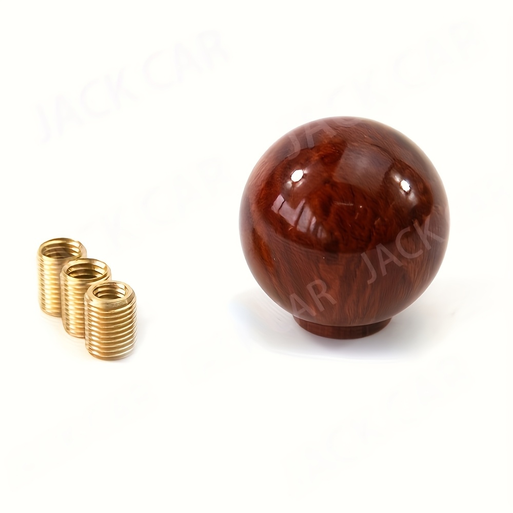 TEMU Retro Wood-grain Shift Knob - Aluminum Alloy Car Gear Shifter Ball With 3 Screws, Ergonomic Grip & Vintage Interior Upgrade (check Fit Before