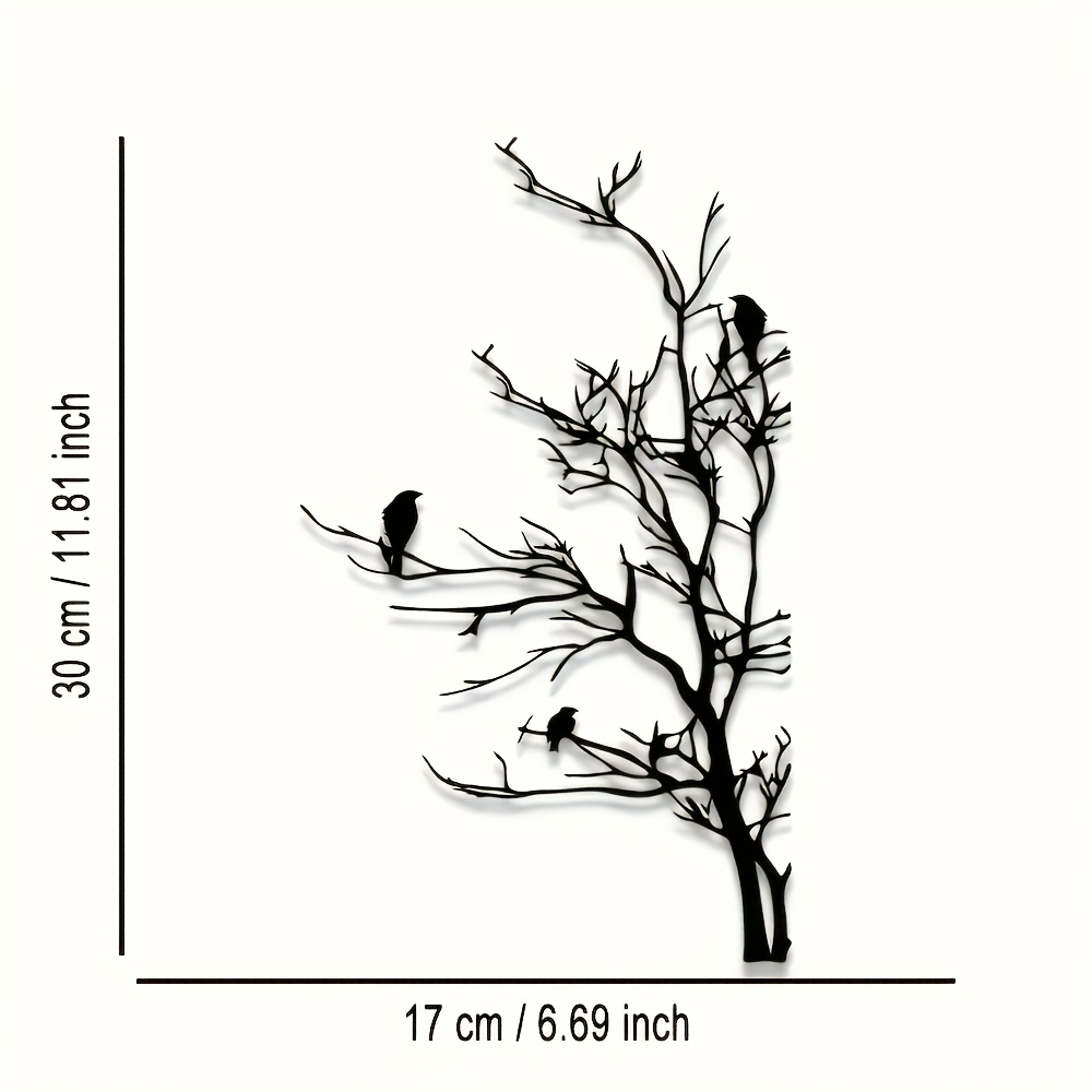 TEMU [2d Flat] Tree And Bird-shaped Metal Decorations Are For . Suitable For Home & Garden Decor In Living Rooms, Bedrooms, , And Outdoor Spaces,