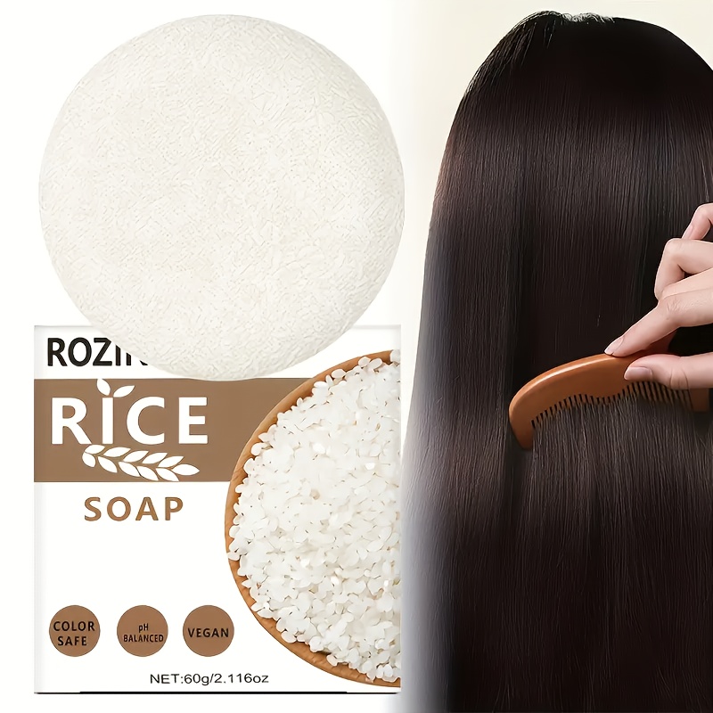 Wash Days, Stay Hair-free After Staying Up Late. Original Rice Powerful Cleansing Oil-control Multi-effect Shampoo Bar, 60g. Contains Multiple Natural Hair Care Ingredients, , Cleanses The Scalp