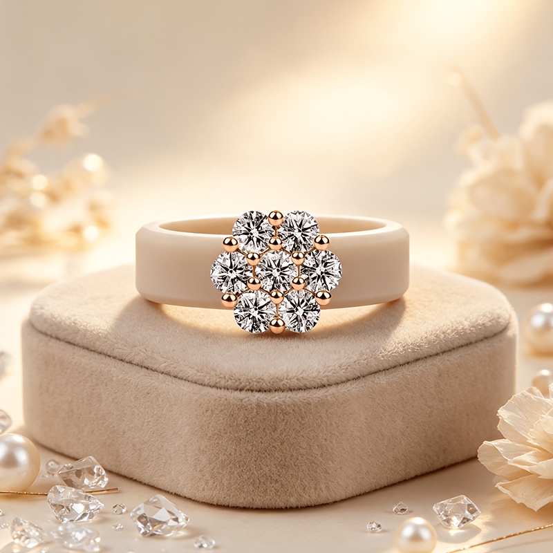 Women's Floral Cluster-set Silicone Wedding Ring