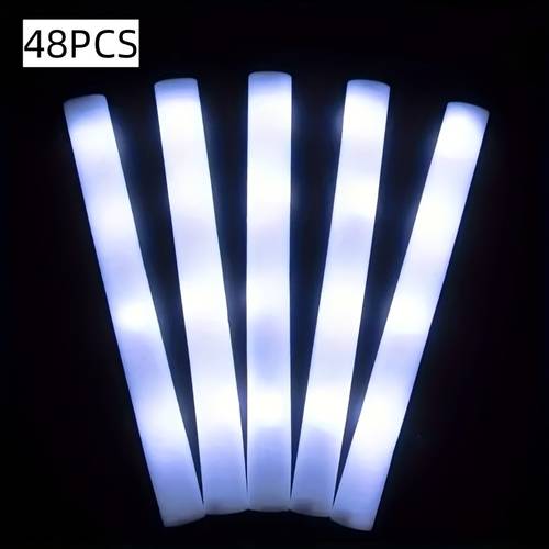 24 48pcs of 3led white foam flash stick batch 3 of flash flash in the dark party supplies light party wedding birthday concert christmas halloween