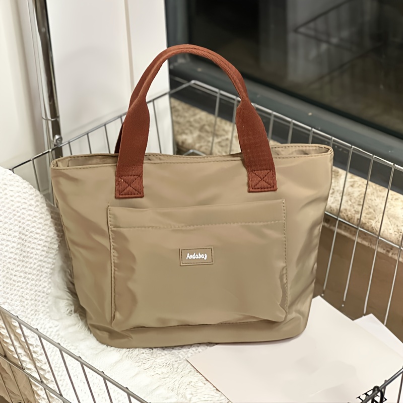 Contrast Color Simple Casual Fabric Handbag For Work And Commuting, Women's Handbag Suitable For Mother's Day And Teacher's Day And Summer