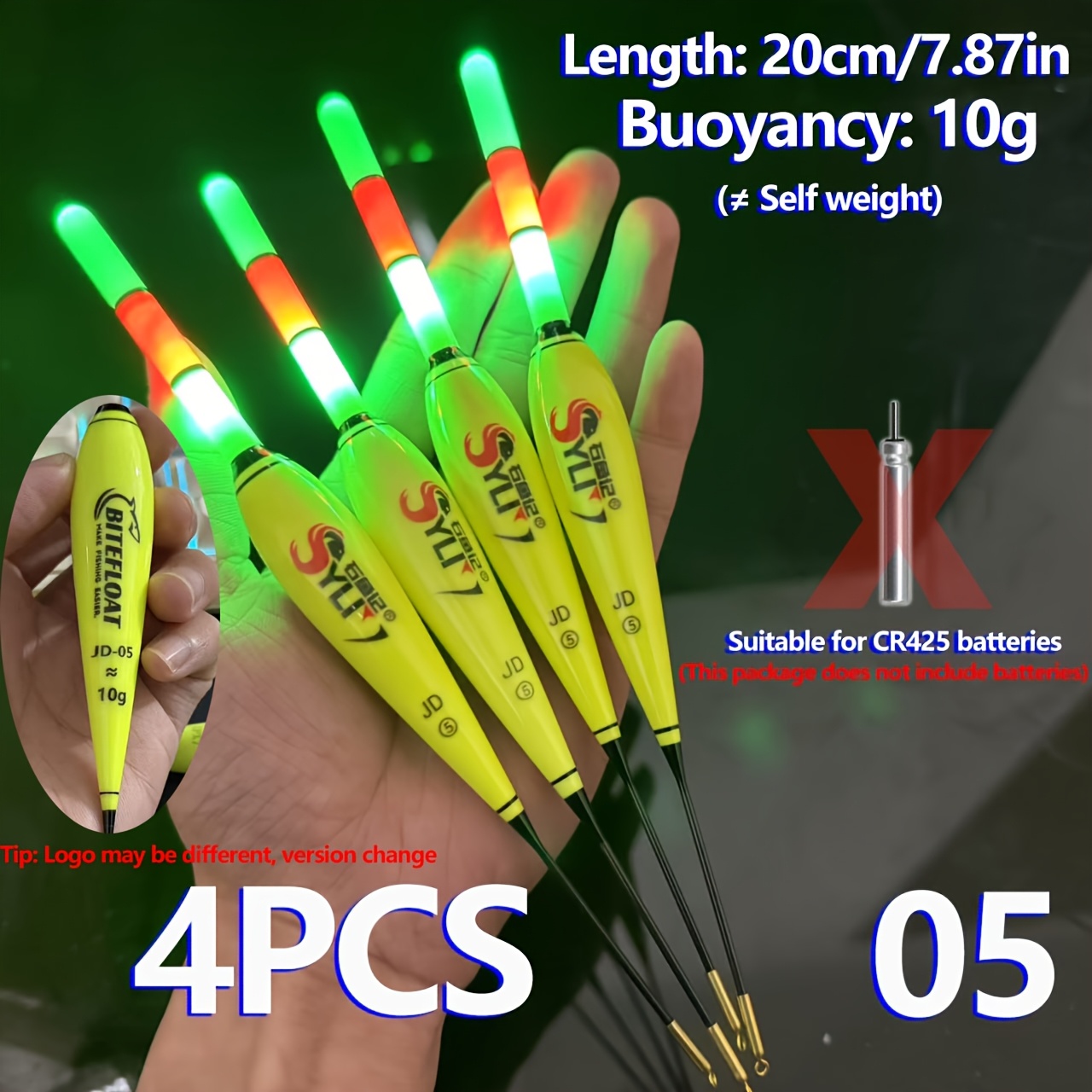 Image of 4pcs/bag Fishing Lure Night And Day Float Electronic Light Float Thickened High Visibility Suitable For Sea Rodding Rock Fishing European Carp Fishing Set Luminous Float (battery Not Included)