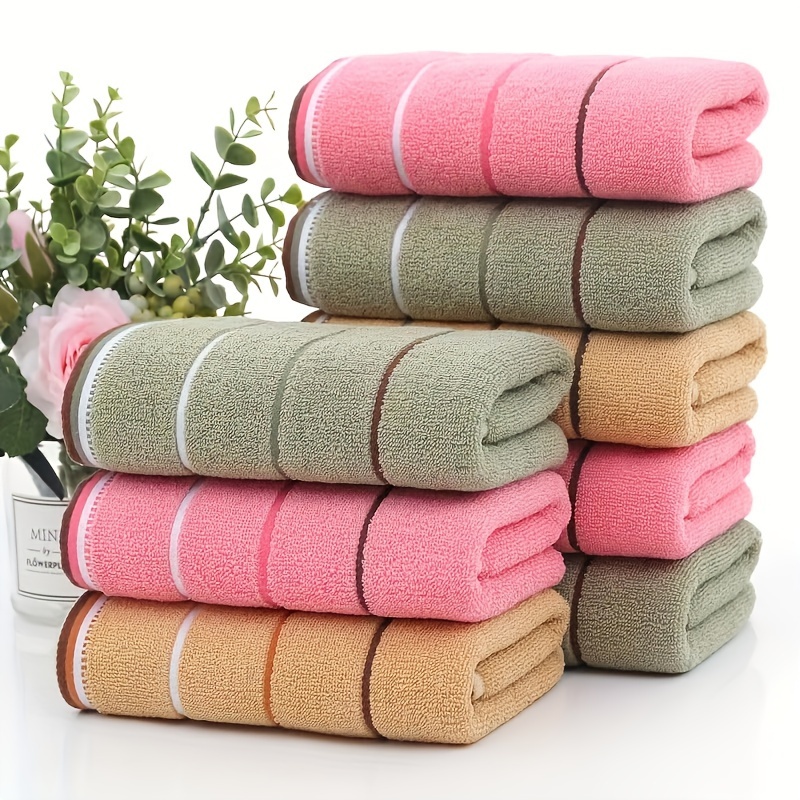 TEMU An 8pcs Set Of High-end Mixed Color Towels, Made Of 100% Polyester Knitted Fabric, Quick-drying And Absorbent, Weighing 120g Per - Comfortable And And Face Towel Suitable For Daily Use