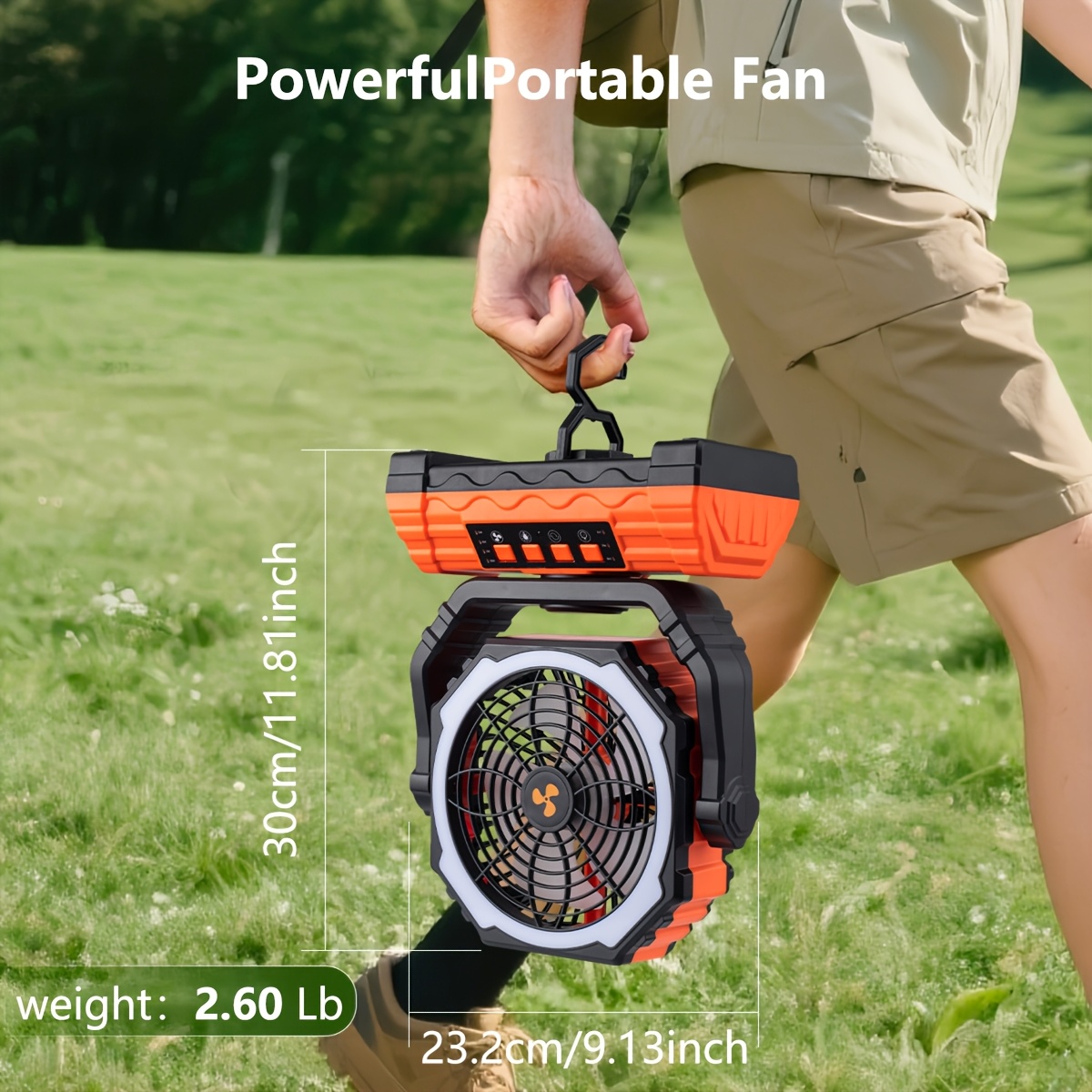 practical Cold Air Battery Powered Fan with 4LED Lantern, 20000mAh Dual Motor Camping Fan, 4-Speed Adjustable Desktop Fan with Hook, Remote Control Portable Outdoor Fan Suitable for Tents, Power Outages and Construction Sites 12 Cold Air Battery Powered Fan with 4LED Lantern, 20000mAh Dual Motor Camping Fan, 4-Speed Adjustable Desktop Fan with Hook, Remote Control Portable Outdoor Fan Suitable for Tents, Power Outages and Construction Sites