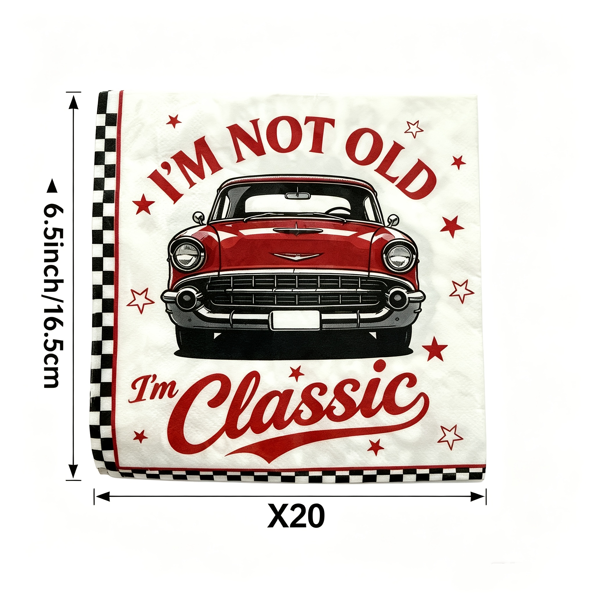 TEMU A 20pcs Set, Vintage Car Themed Party Disposable Paper Napkins, For School For Halloweenãchristmas