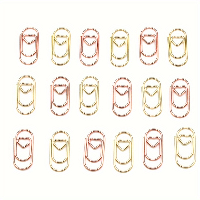 

50pcs Mini Heart-shaped Paper Clips, Iron Metal Binder Clips, Creative Office Supplies, Unique Document Fasteners, Memo Holders, Letter Organizers, Stationery Gifts