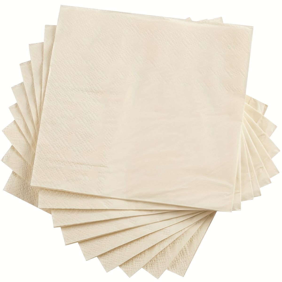 TEMU Lot de 50/100 serviettes beiges, serviettes jetables 2 épaisseurs, serviettes à dessert de qualité supérieure pour fête, dîner, anniversaire,