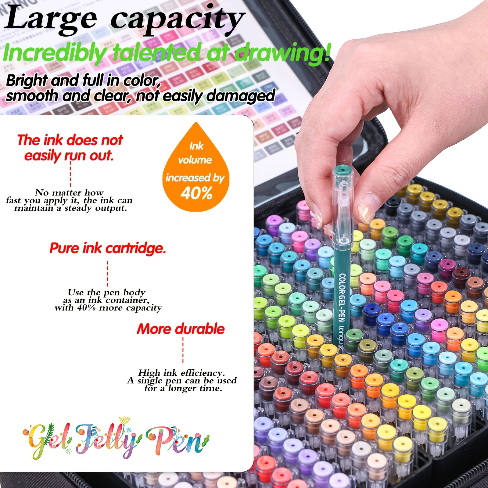 LANGUO 252-Color Gel Pen Set for Journaling and Drawing
