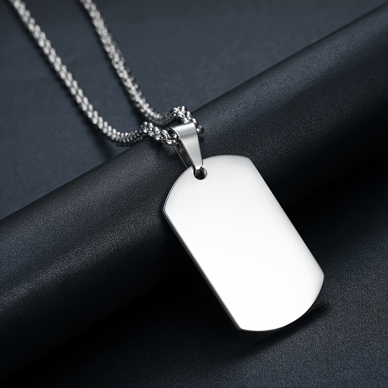 

Clavicle , Stainless Steel Army Tag Engraved Pendant , Pendant For Men