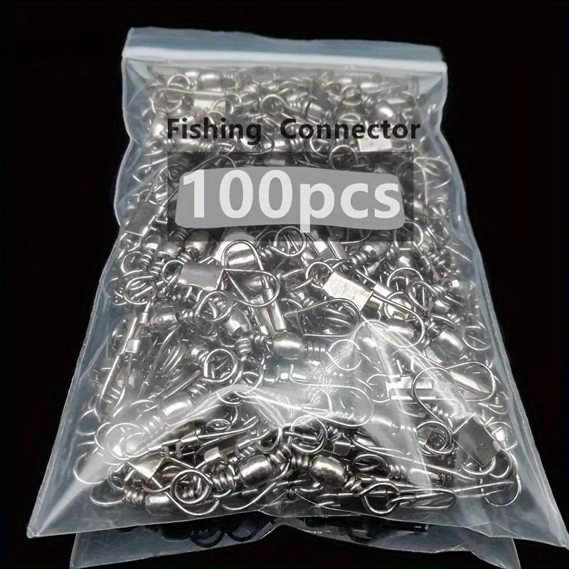 

Jsfun 50/100pcs Silvery For Freshwater & Saltwater Fishing - Iron Swivel Snaps