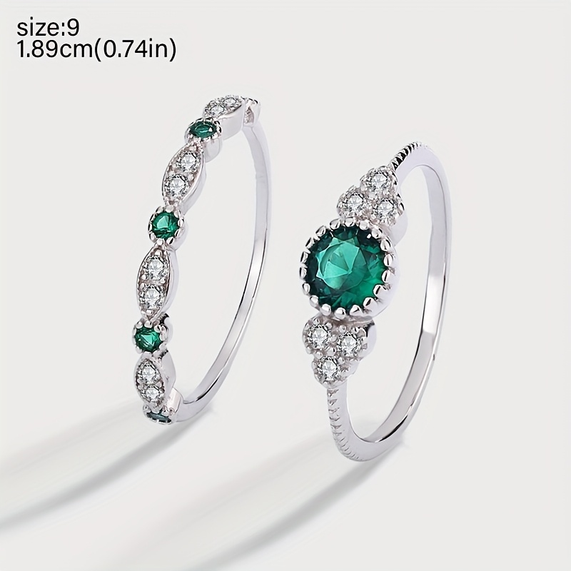 2pc Set of Artificial Crystal Rings — Versatile Gift for Women