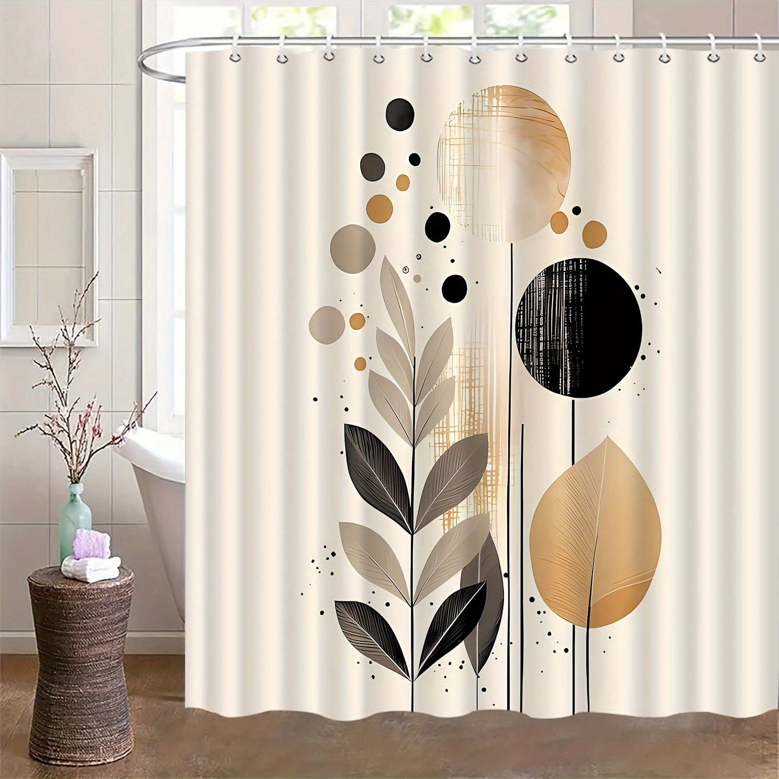 

1pc Art Pattern Printed Shower Curtain, Suitable For Bathroom Decoration, , 12 , Polyester Bathtub Curtain, Bathroom , Decoration, , Bathroom Decoration