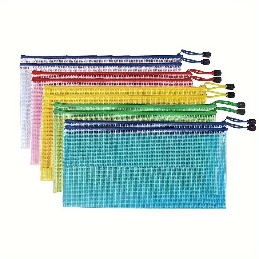

10-piece A6 Zipper Pouches For Cross Stitch & Jigsaw Storage, Letter Size Document Bags For Travel, School, Board Games & Office Supplies